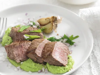 Roast Lamb with Broad Bean Puree