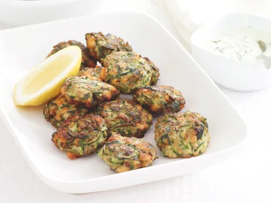 Salmon and zucchini Fritters