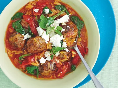 Meatball, Risoni and Fetta Bake