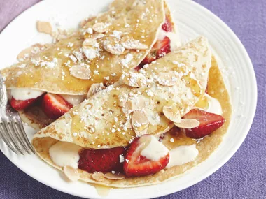 Crepes with Spiced Honey Yogurt