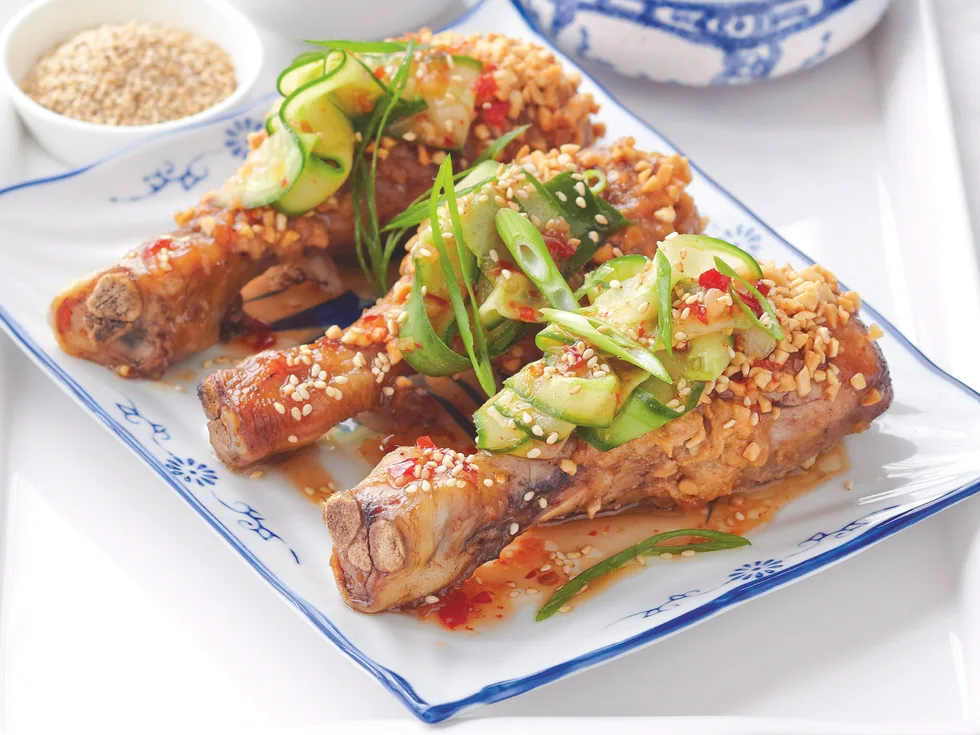 Satay Chicken with Cucumber Salad