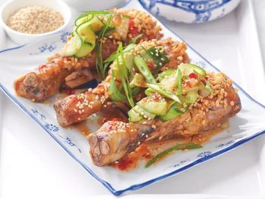 Satay Chicken with Cucumber Salad