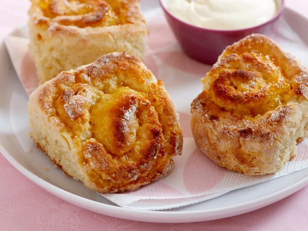 Apricot and almond scrolls