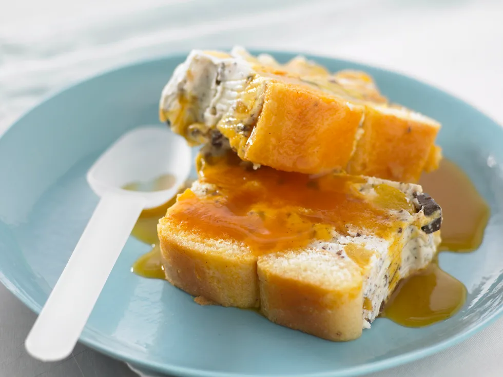 Apricot and hazelnut sponge log