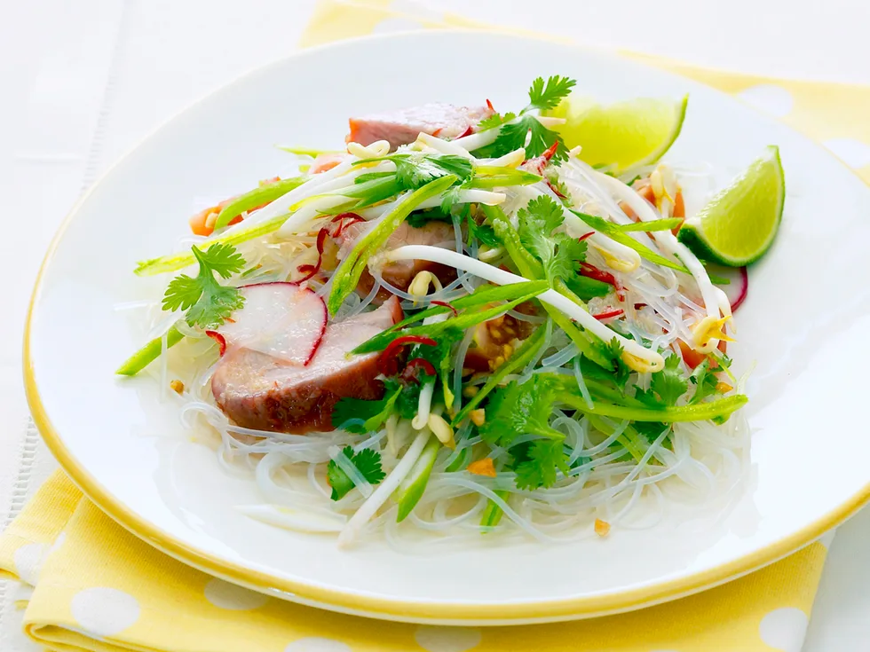 Asian barbecue pork salad