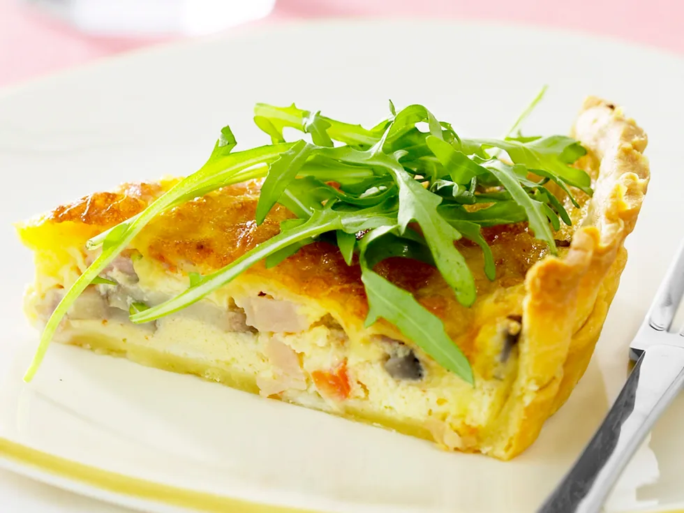 bacon and mushroom quiche