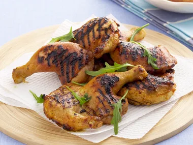 barbecued orange and turmeric spatchcocks