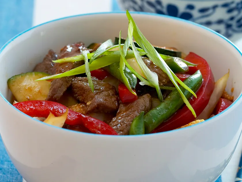 Beef and bean stir-fry