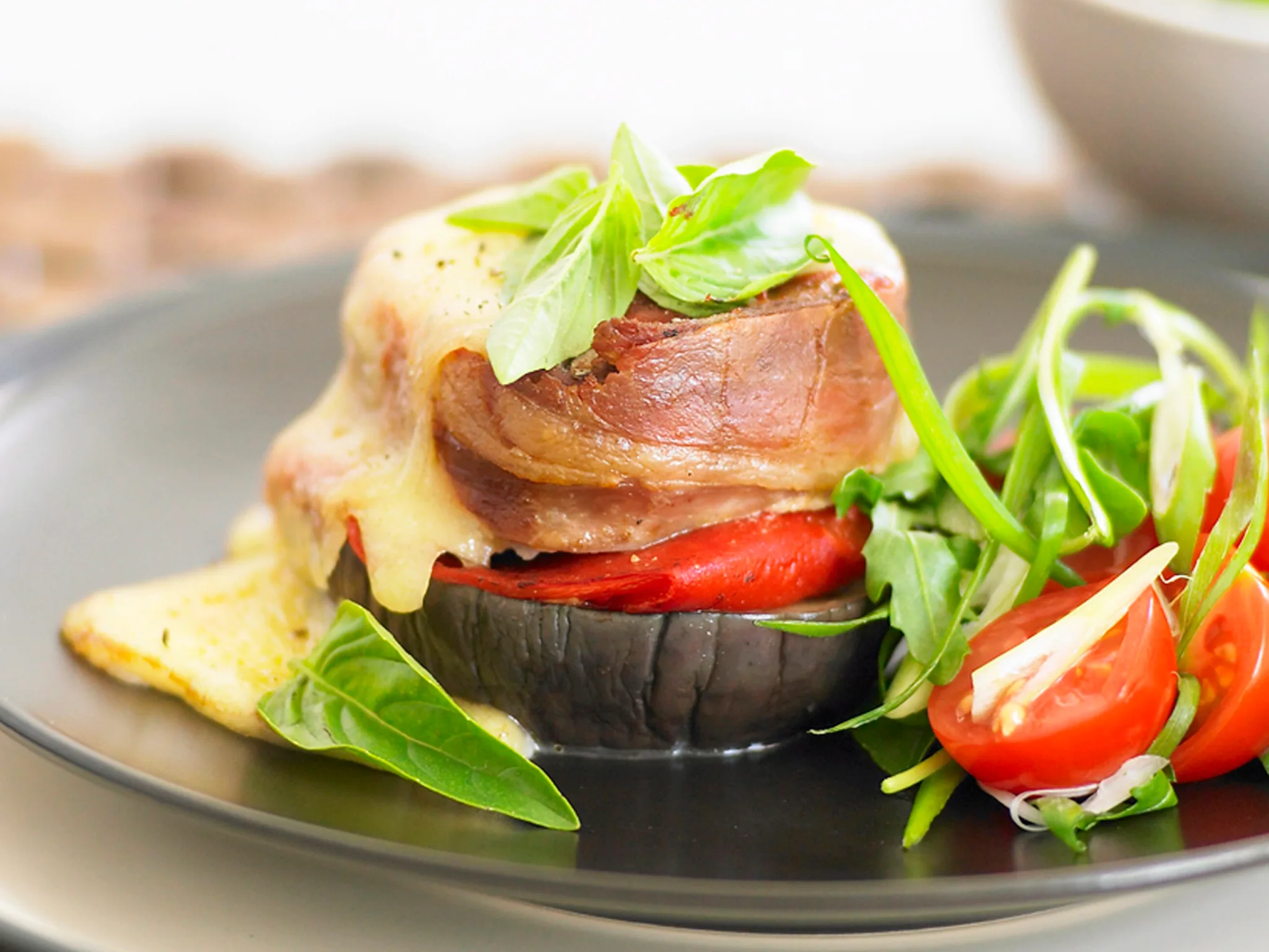 Beef and eggplant stacks