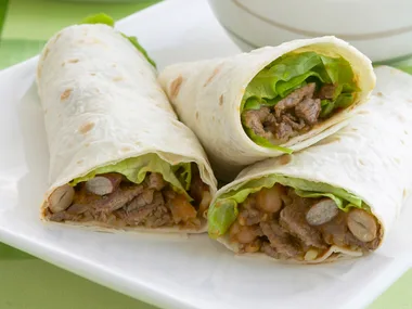 beef and bean burritos
