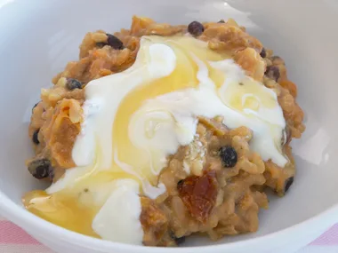 brown rice fruit porridge
