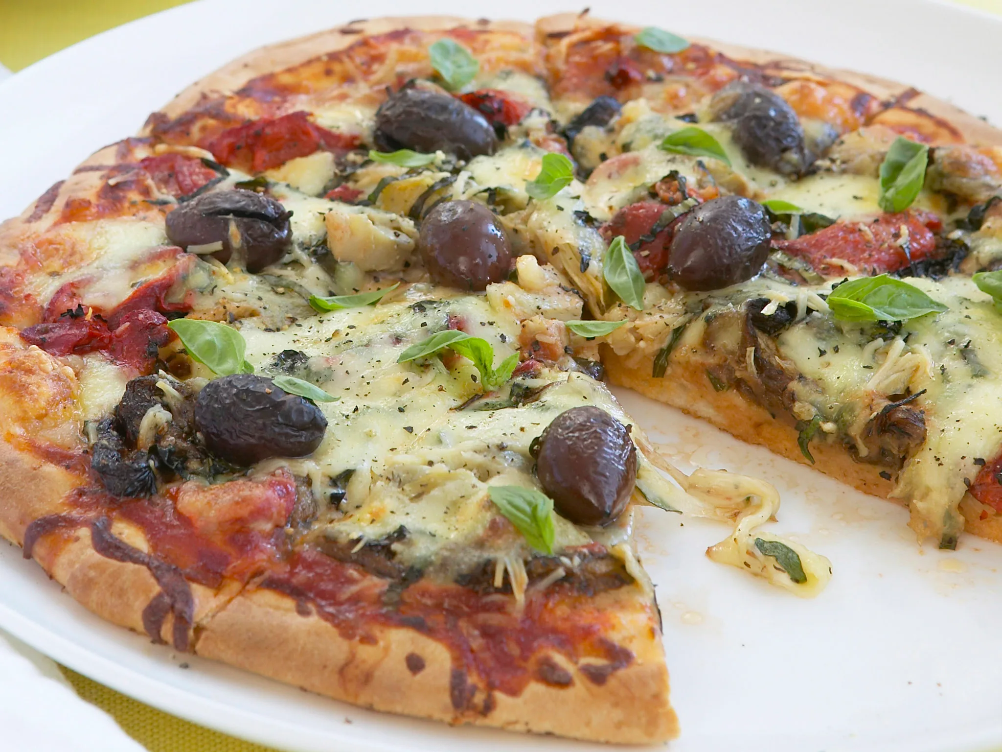 char grilled vegetable pizza