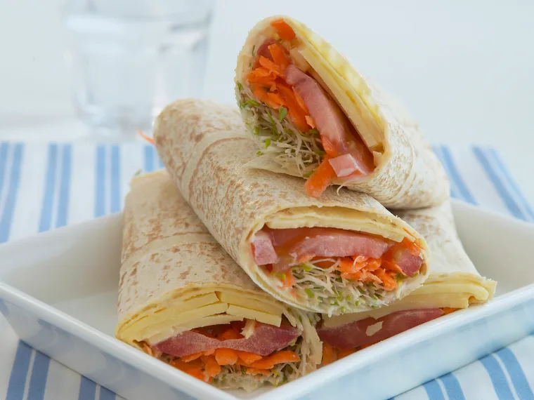 cheese and salad wraps