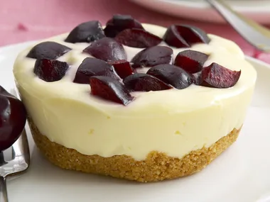 cherry and white chocolate cheesecakes