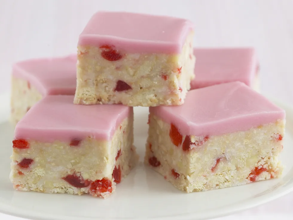 cherry coconut slice