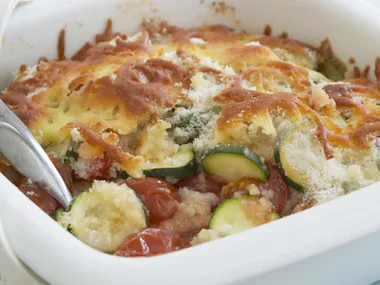 cherry tomato and zucchini bake