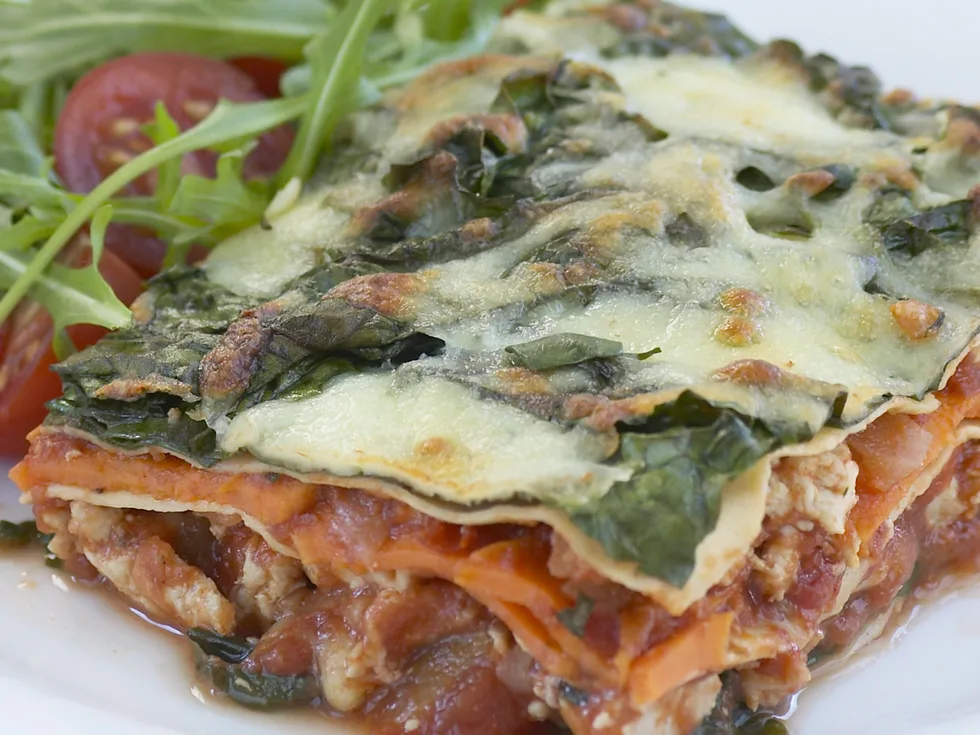 Chicken and kumara lasagne
