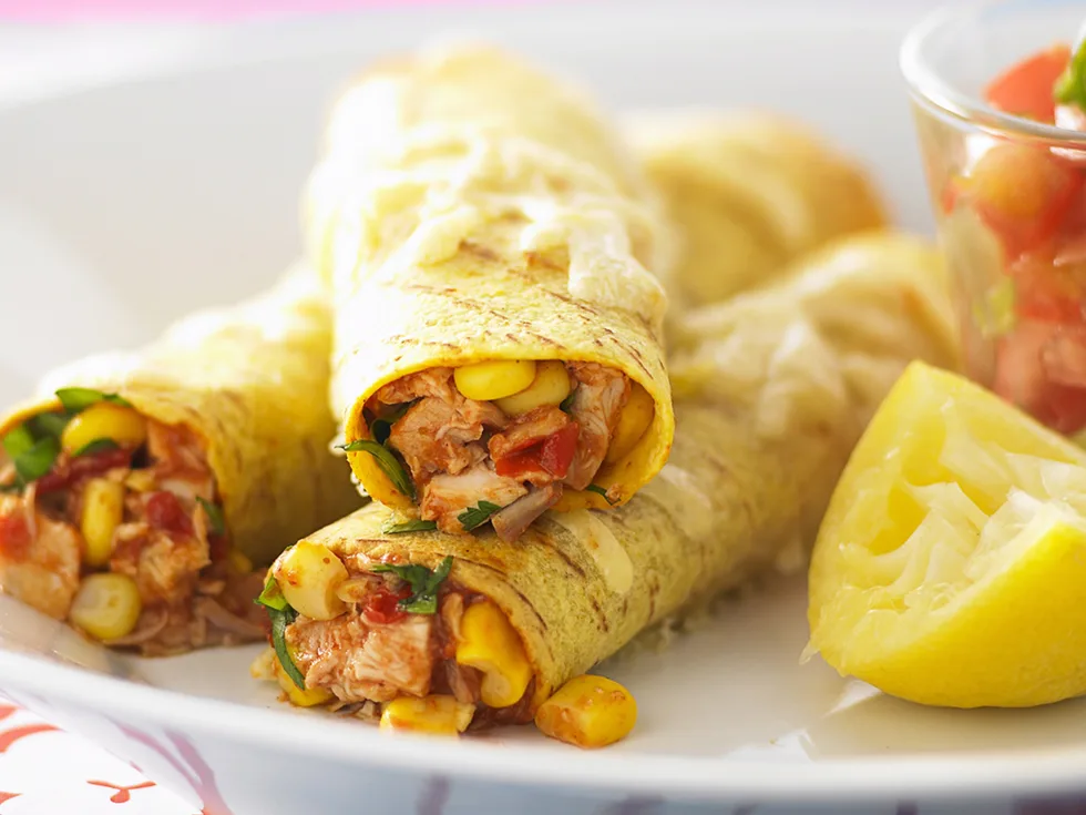 Chicken corn enchiladas