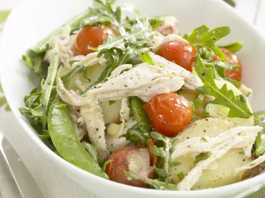 chicken, potato and mint salad