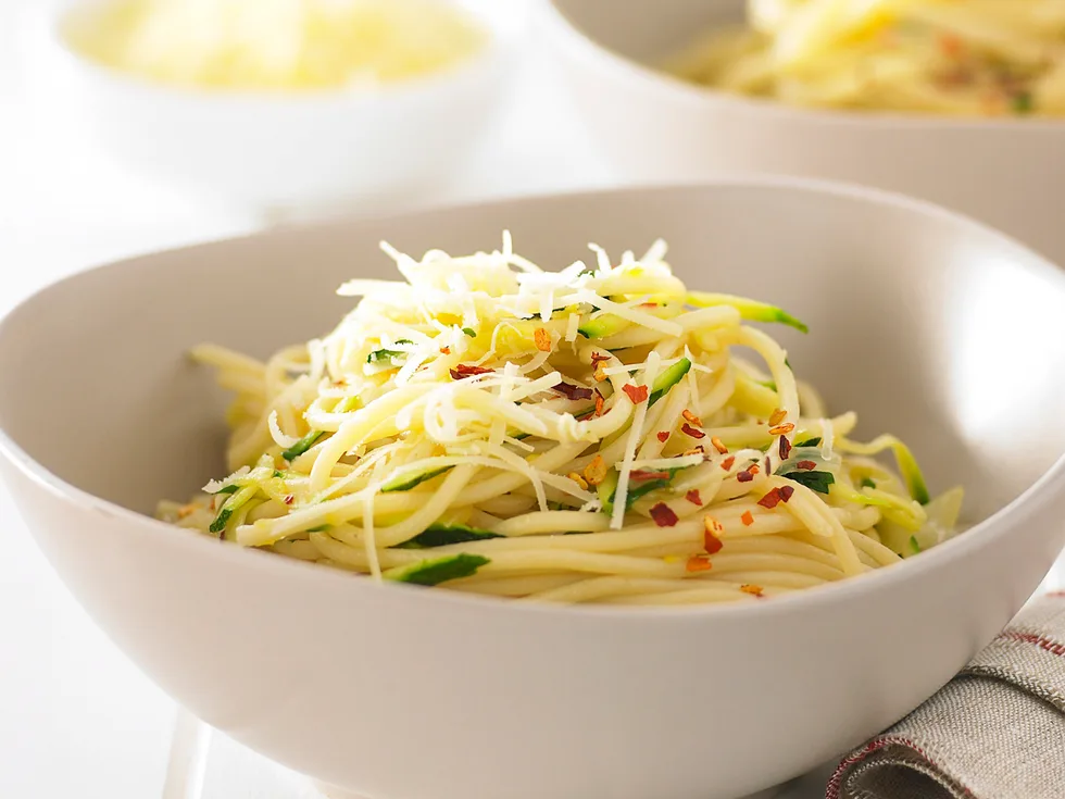 chilli, zucchini and lemon pasta