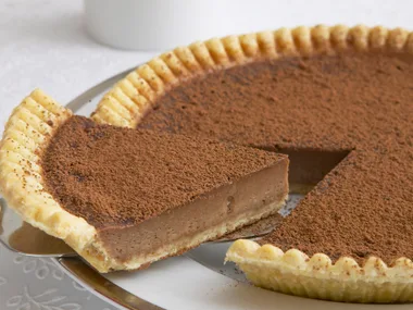 Chocolate and irish cream custard tart