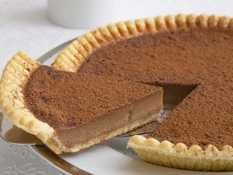 Chocolate and irish cream custard tart