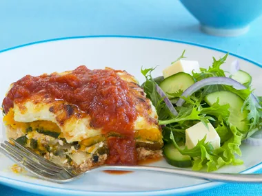 Cottage Cheese, Pumpkin and Spinach Lasagne