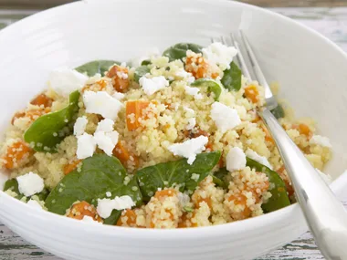 Couscous and kumara salad with goats cheese