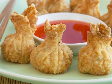 crab and prawn wonton pouches