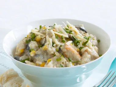 Creamy Chicken, Corn and Mushroom Risotto