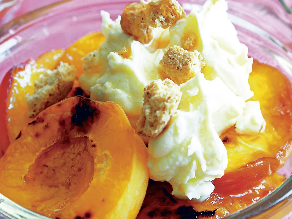 GRILLED STONE FRUIT WITH AMARETTI