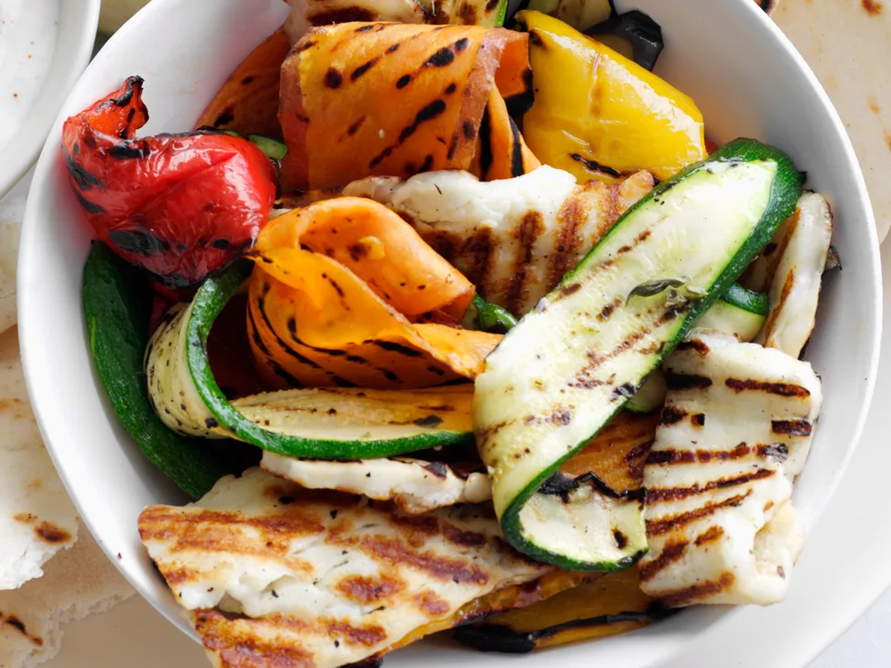 GRILLED VEGETABLE AND HALOUMI WRAPS