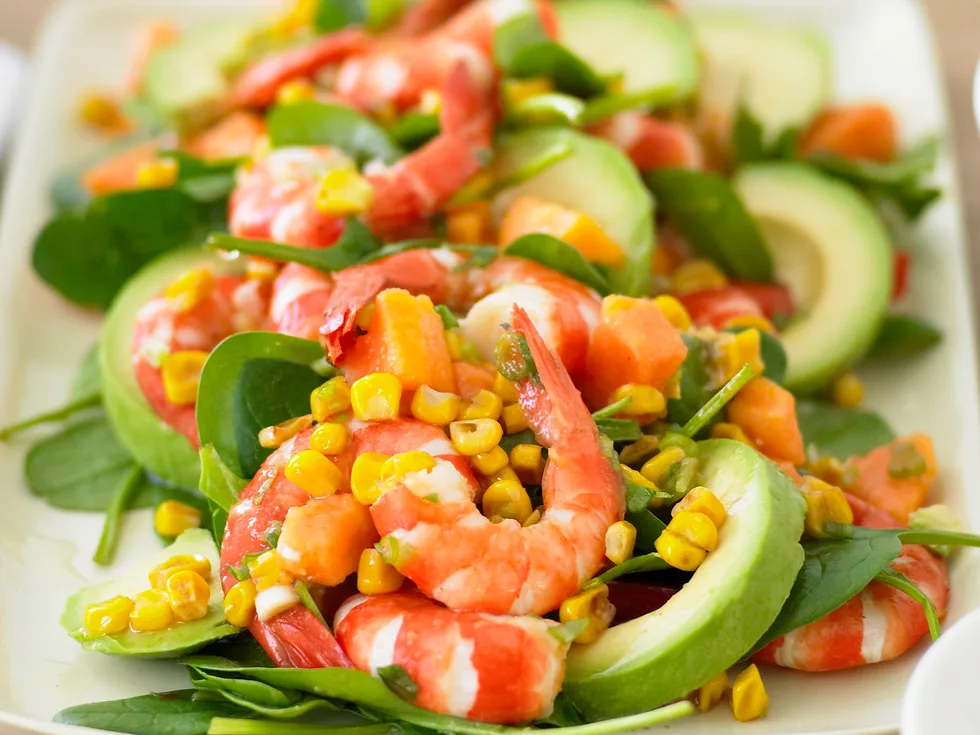 Roasted Corn and Prawn Salad