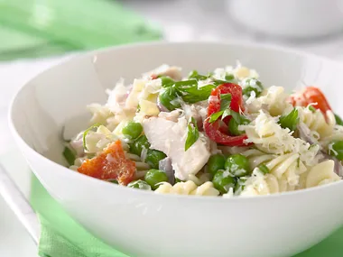 Pea and Smoked Chicken Pasta