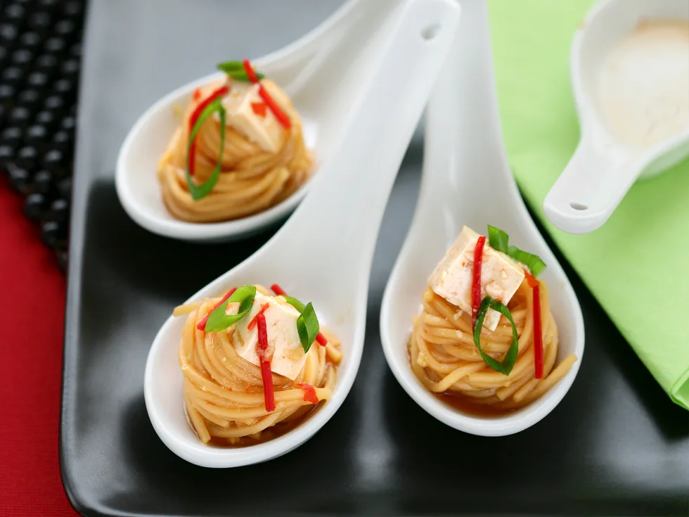 Tofu and Noodle Spoons