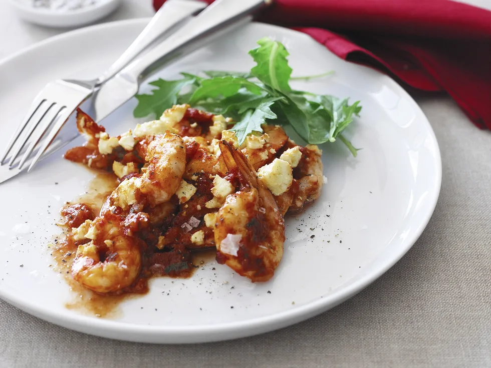 Baked Prawns and Fetta