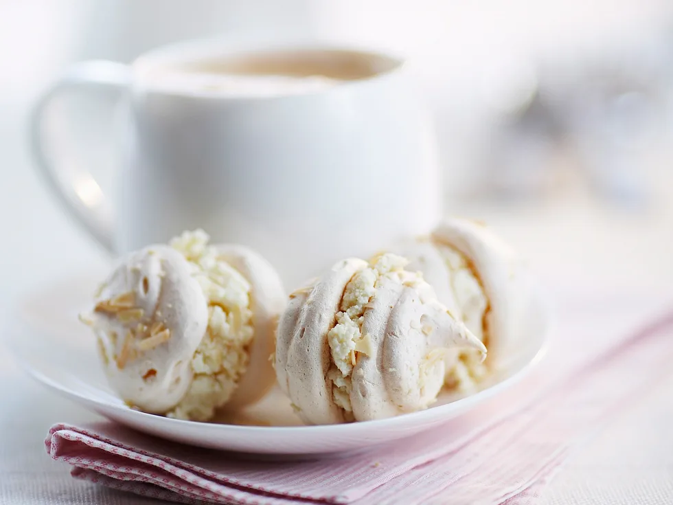 Ginger, Ricotta and Almond Meringues
