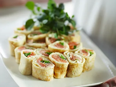 Smoked Salmon Pancake Rolls