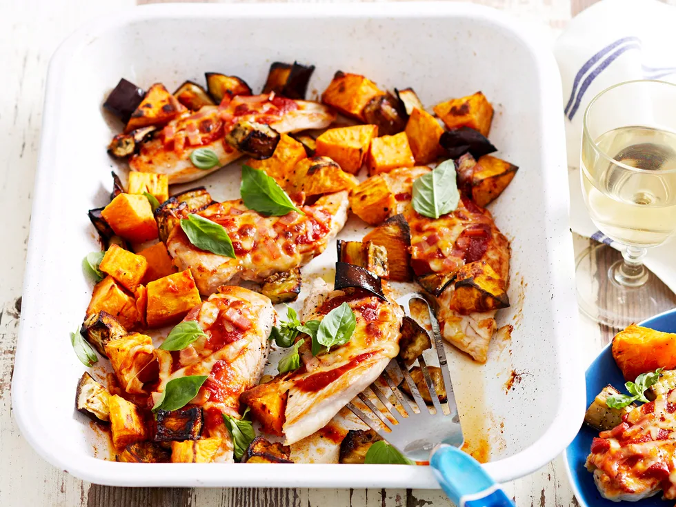 Baked chicken melts