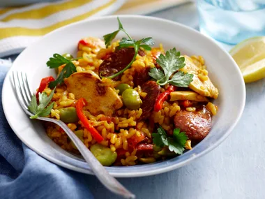Baked chicken paella