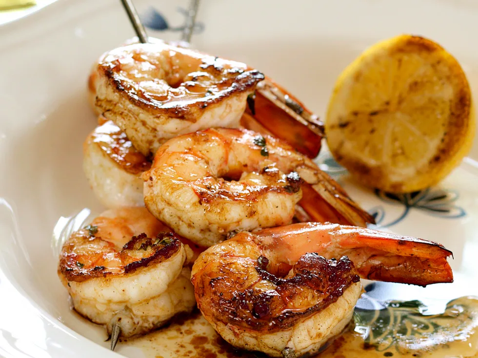 Barbecued Garlic Prawns