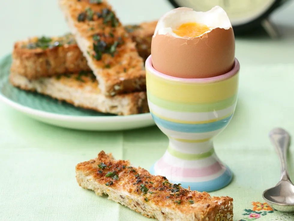 Soft-Boiled Eggs with Herb Soldiers