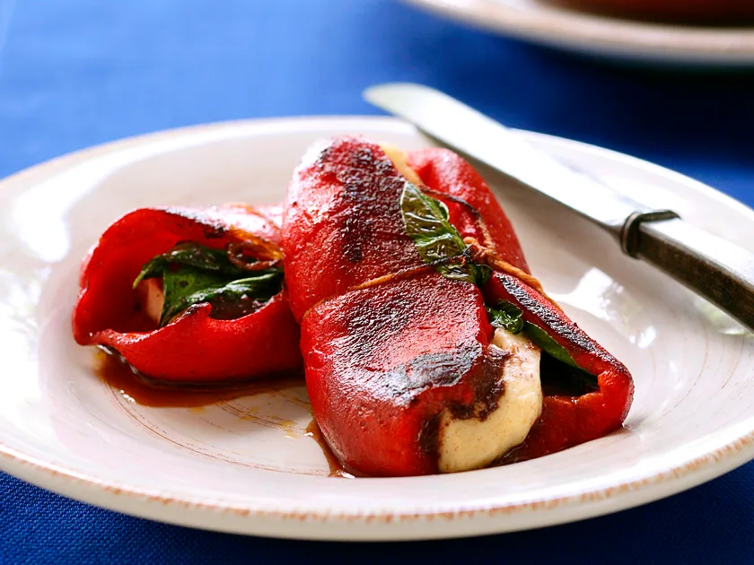 Capsicum, haloumi and basil parcels