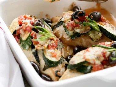 Chicken, Mint and Zucchini Stacks