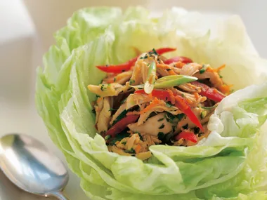 Thai Chicken in Lettuce Leaf Cups