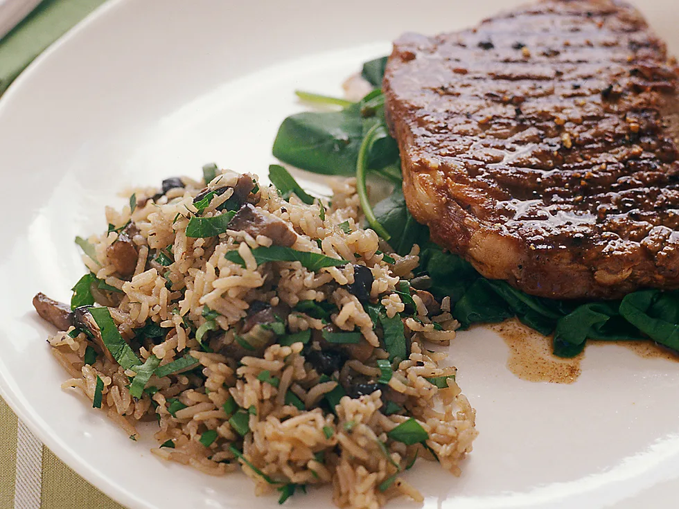 Mushroom and Parsley pilaf