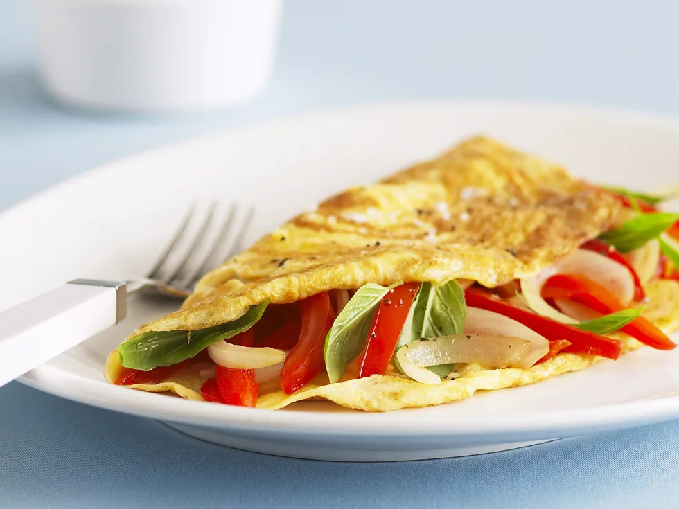Capsicum and Tomato Omelettes