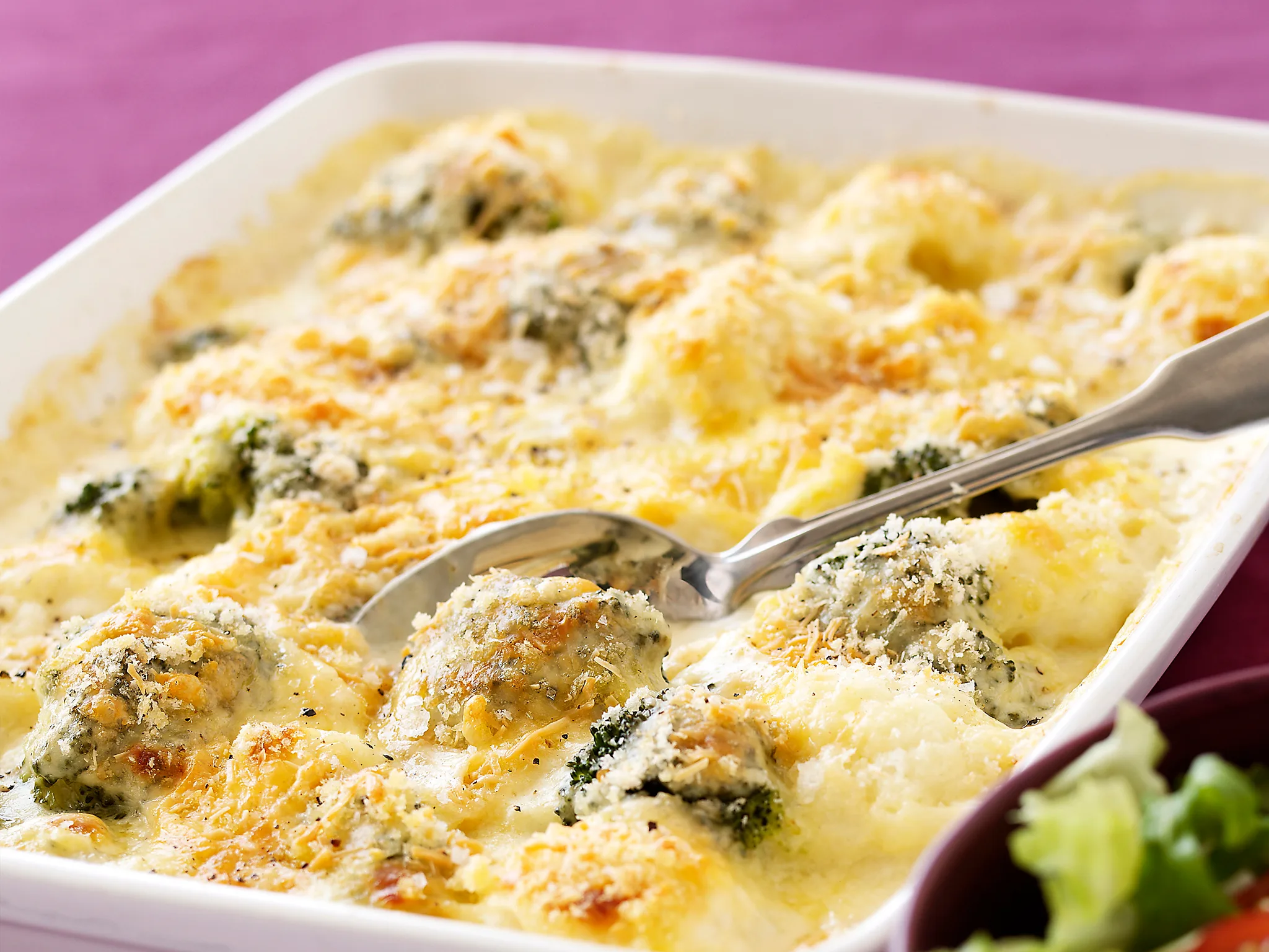 Cauliflower and Broccoli Gratin