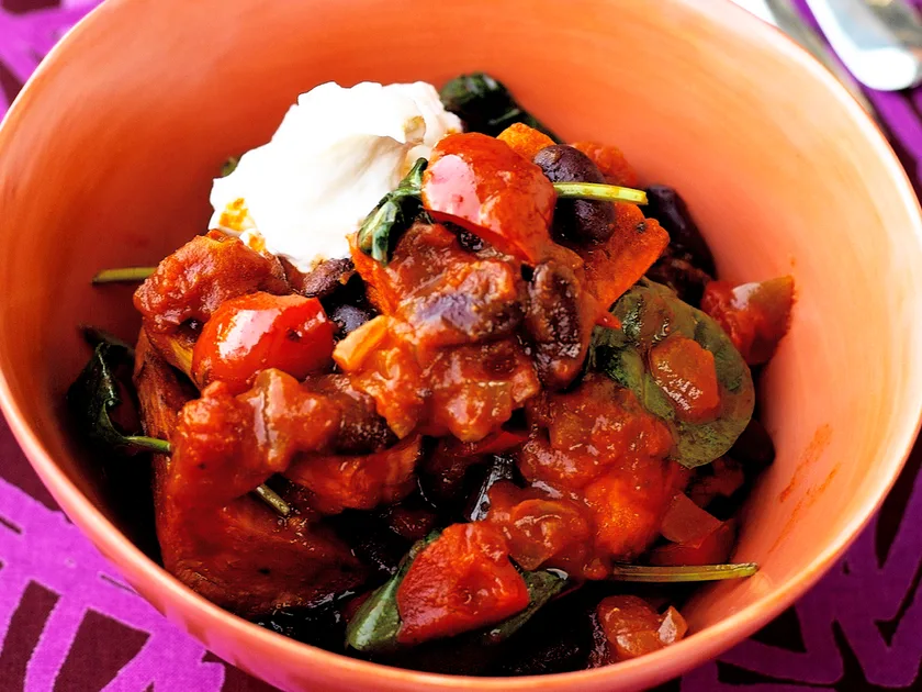 Spicy kumara and beans