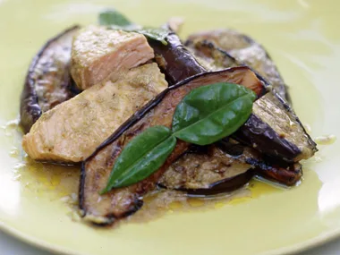 Salmon and Eggplant curry